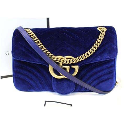 gucci marmont velvet bag blue|authentic gucci marmont small bag.